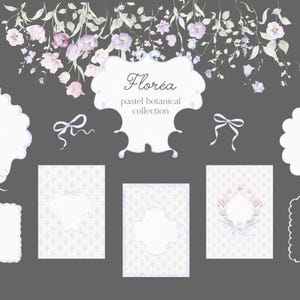 Watercolor Pastel Botanical Clipart Collection image 7