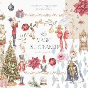 Watercolor Christmas and Winter Clipart Collection - Nutcracker Themed