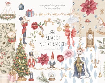 Watercolor Christmas and Winter Clipart Collection - Nutcracker Themed