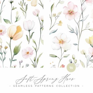 Aquarelle, Motifs De Fleurs Sauvages Sans Couture, Motifs De Fleurs Sauvages De Printemps, Motifs De Fleurs Sauvages Sans Couture, Motif Floral Numérique, Fleurs De Printemps