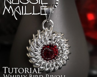 Chainmaille-tutorial - Whirly Bird Rivoli-hanger