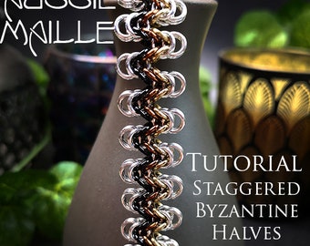 Chainmaille Tutorial - Staggered Byzantine Halves Bracelet