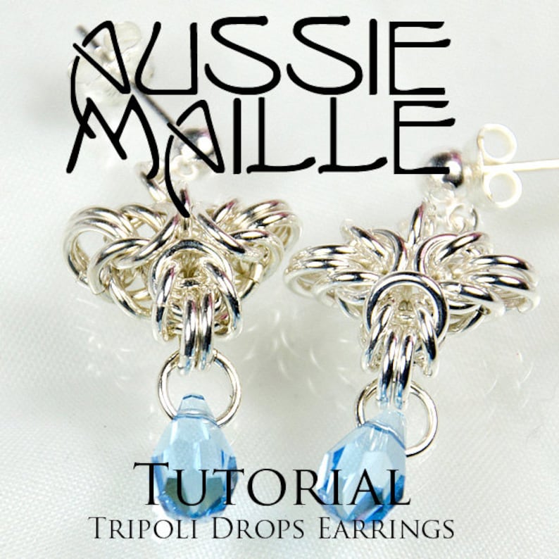 Chainmaille Tutorial Tripoli Drops Earrings image 1