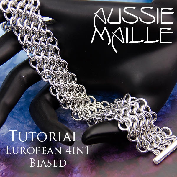 Chain Maille  Tutorial - European 4in1 on the Bias Bracelet
