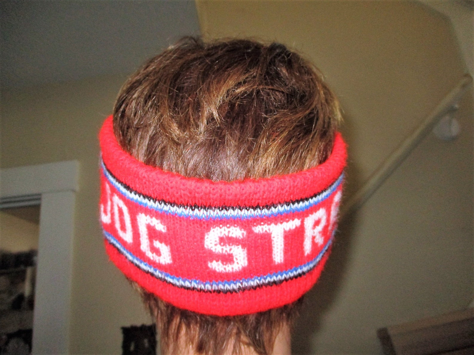 Vintage 70s Jog Strap Sweatband Red White Acrylic Knit Sweat Etsy