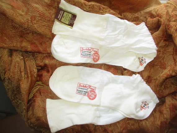 Vintage 60s White Mens Dress Socks 11 1/2 Cotton … - image 5