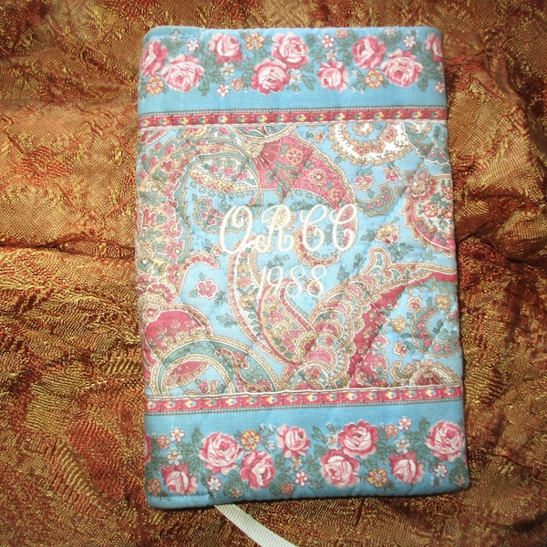 Vintage 90s Vera Bradley Sky Blue Paisley Paperback Book Cover Indiana Rare