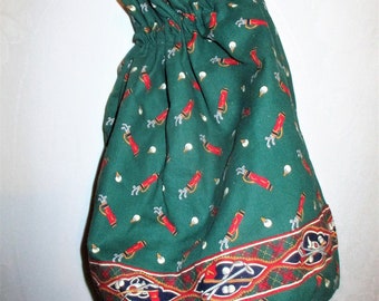 Vintage 90s Vera Bradley Golf Green Medium Duffel Ditty Drawstring Lined Indiana