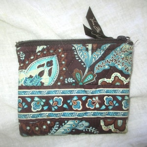 Vintage Vera Bradley portemonnee met Java Blue Flowers munt- en ID-houder