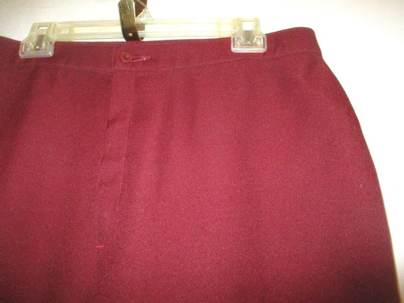 Vintage 70s Maroon Red Pants Poly Ladies Slacks 3… - image 2