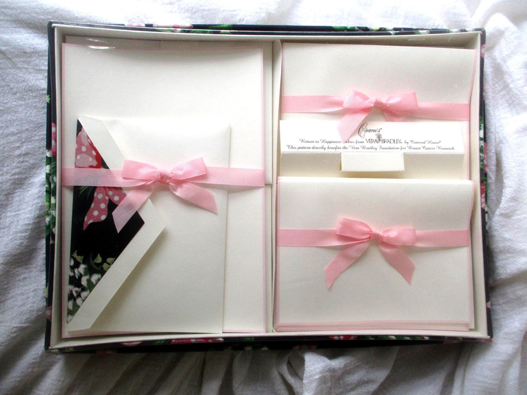 Vera Bradley Return To Happiness Stationary Box Set for Crane's Lilies Cancer Deadstock
