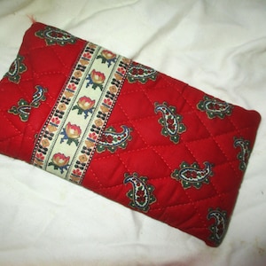 Vintage 90s Vera Bradley Dual Apple Red Paisley Eyeglasses Case