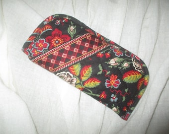 Vintage 00s Vera Bradley Anastasia Double Slot Eyeglasses Case Flowers