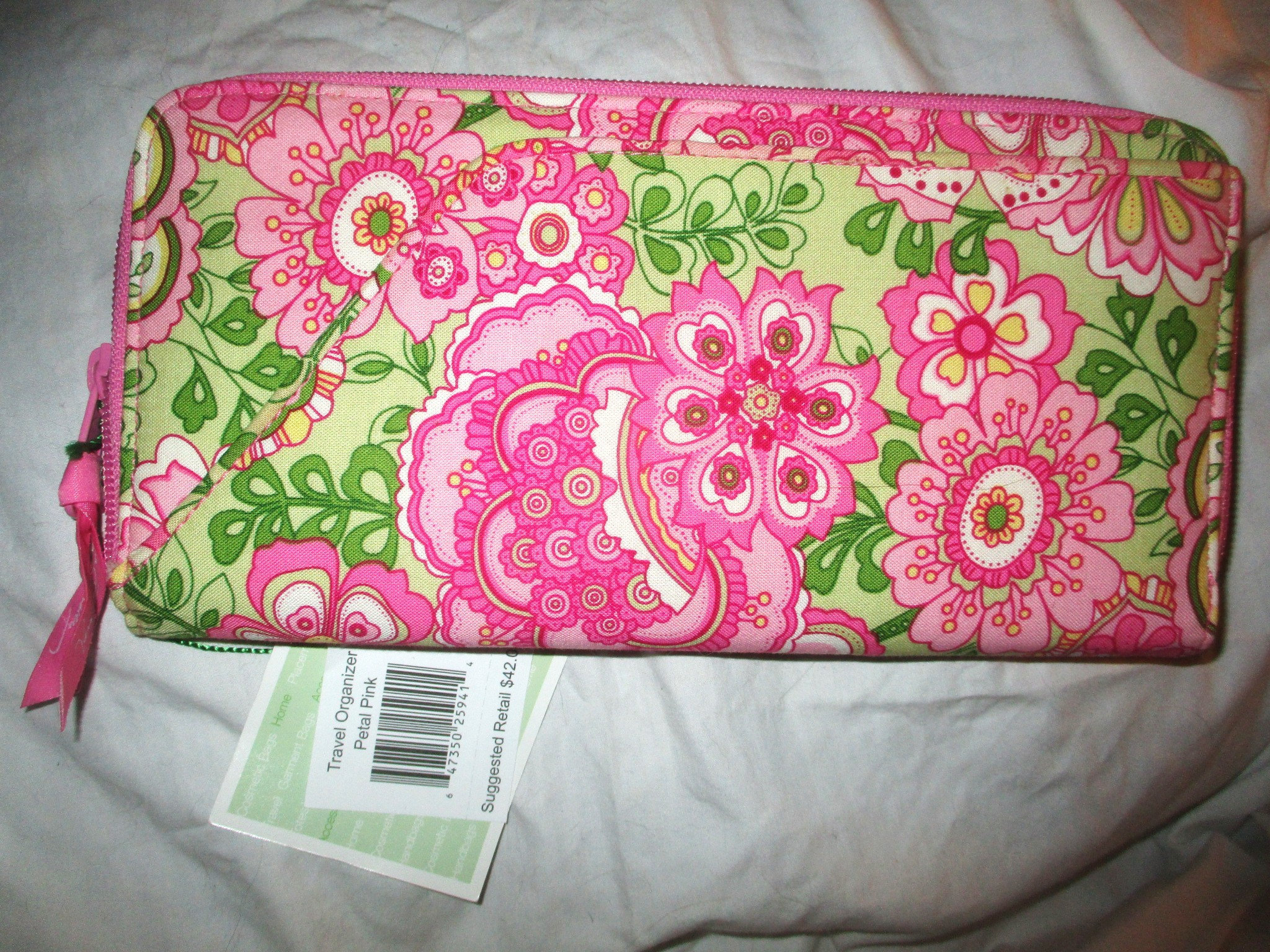 Vintage 00s Vera Bradley Petal Pink Travel Organizer Bifold