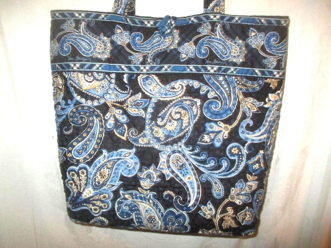 Vintage 90s Vera Bradley Windsor Navy Medium Shoulder Tote  display picture 1