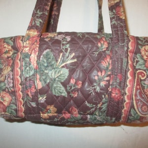 Vintage 80s Vera Bradley Wildwood Brown Duffel Purse Tote Indiana Shoulder Bag As Is