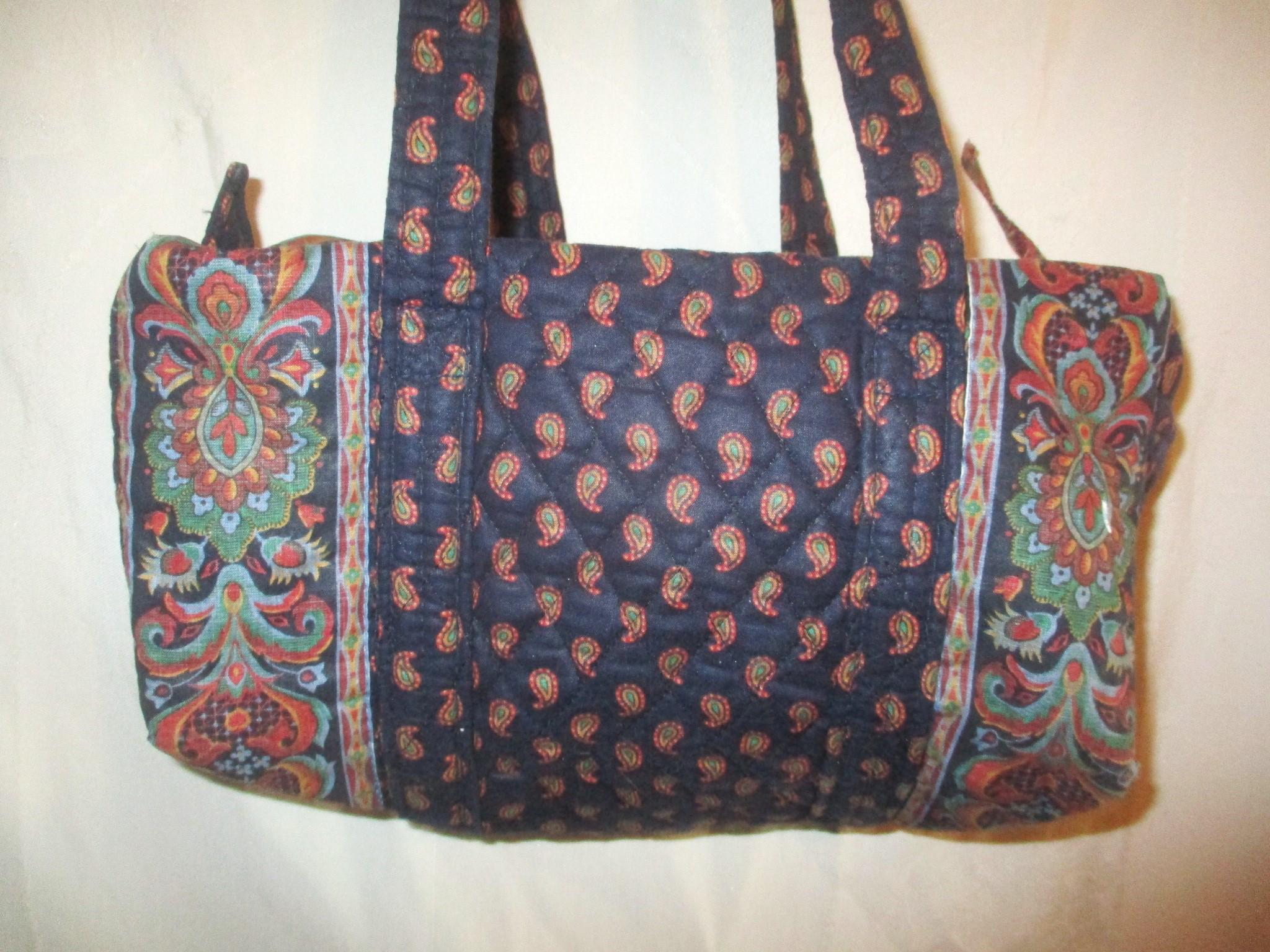 Vintage 80s Vera Bradley 1st Regency Blue Duffel Purse Tote Indiana Shoulder Bag As Is