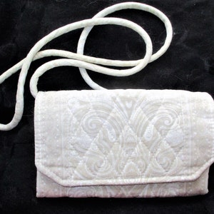 Vintage 90s Vera Bradley Natural White Paisley Crossbody Purse Wallet