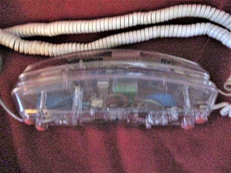 Vintage 80s Clear Push Button Trimline Phone Telephone Lonestar As Is