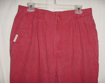 Vintage 80s Red Gitano Baggy Ramie Cotton Pants sz L As Is