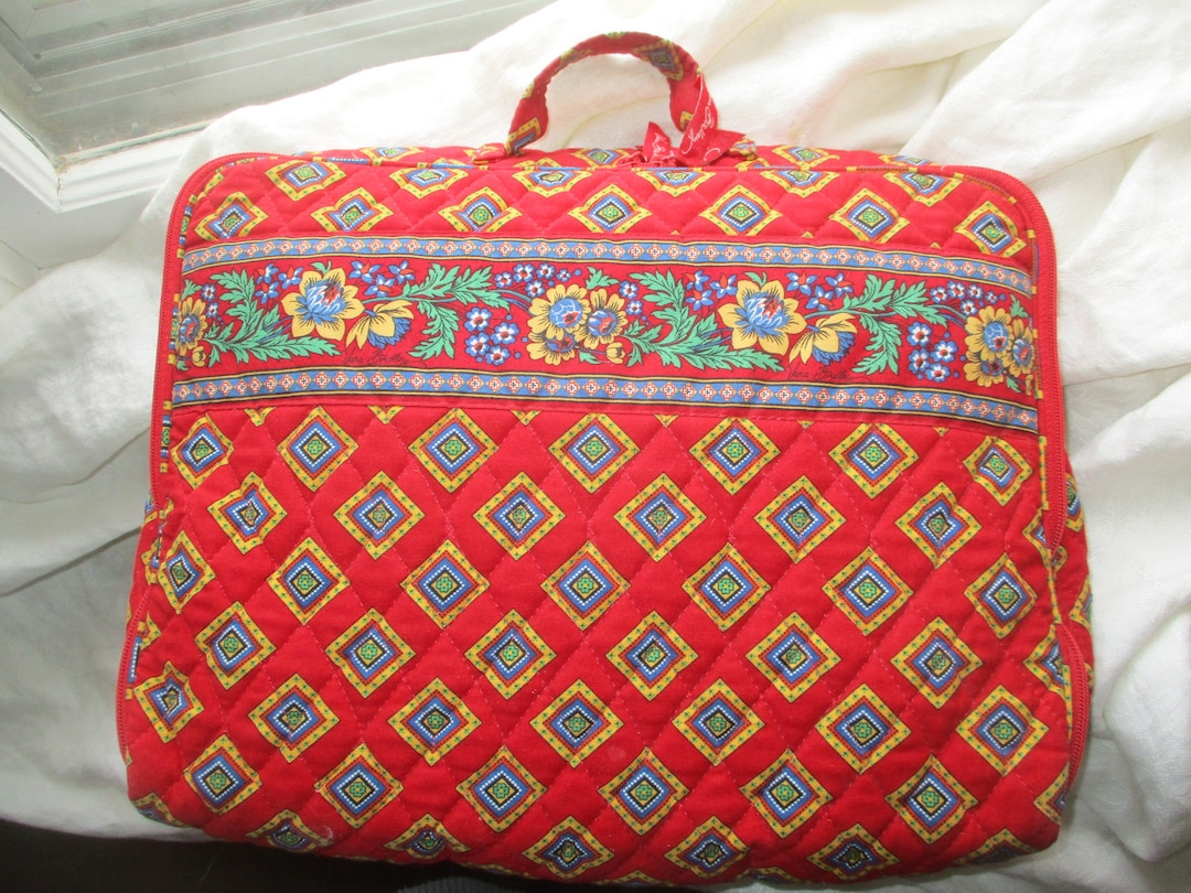 Vintage 90s Vera Bradley Villa Red Briefcase Document Satchel Laptop ...