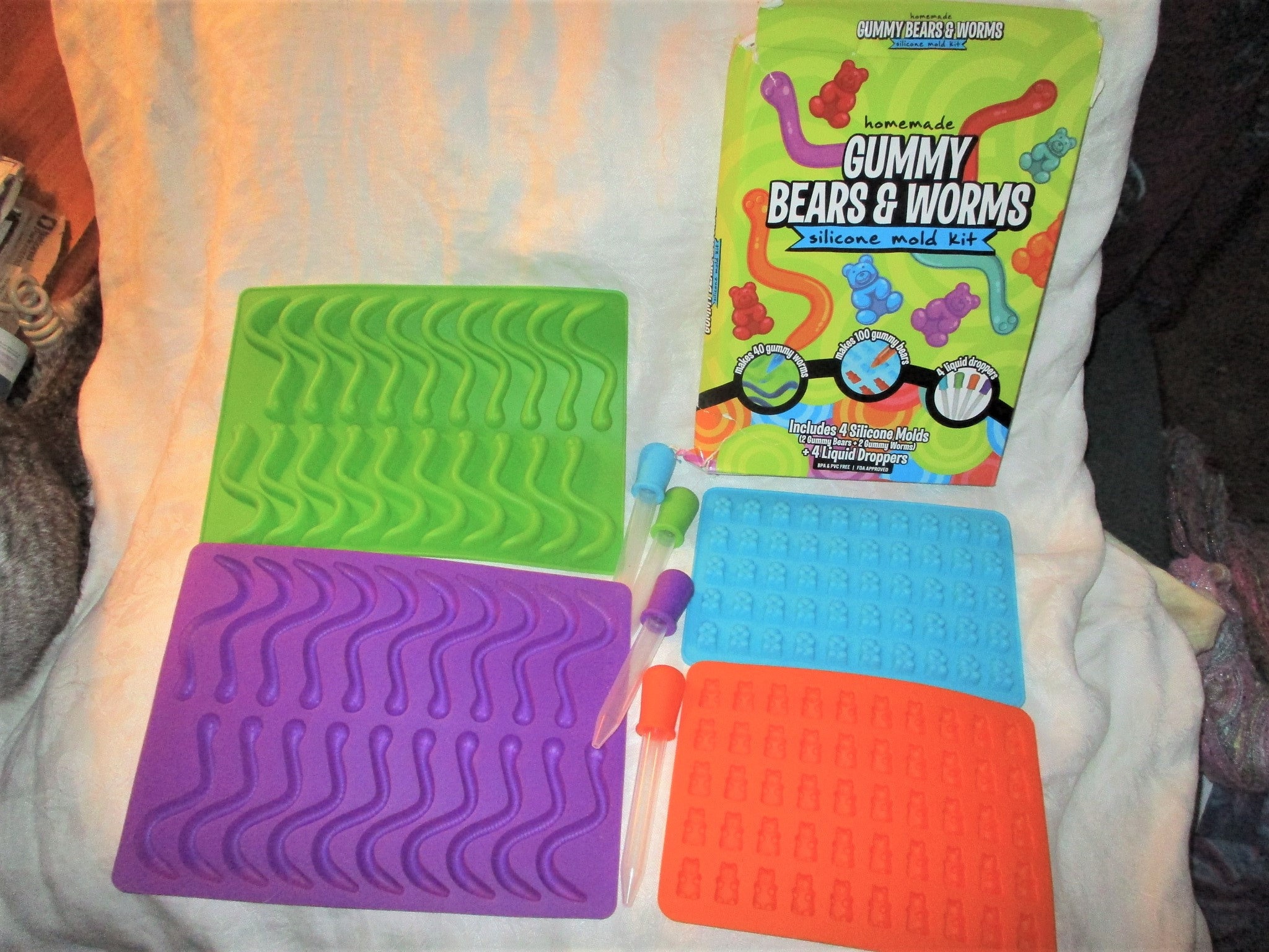 Gummy Bears Worms Kit Chocolate Molds Ice Cube Jello Candy Cookie