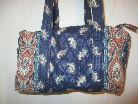 Vintage 90s Vera Bradley Navy Paisley Duffel Purs… - image 5