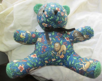 Vintage jaren '90 Vera Bradley Teddybeer Noah Animal Kingdom Blue 11 in dode inventaris