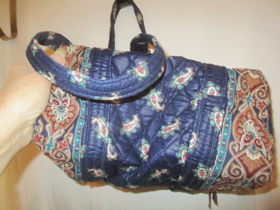 Vintage 90s Vera Bradley Navy Paisley Duffel Purs… - image 3