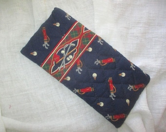 Estuche vintage de los años 90 para gafas Vera Bradley Golf Blue con etiqueta marrón