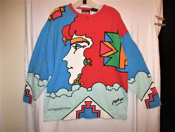 Vintage 80s Peter Max New Atlantis NeoMax Long Sl… - image 2