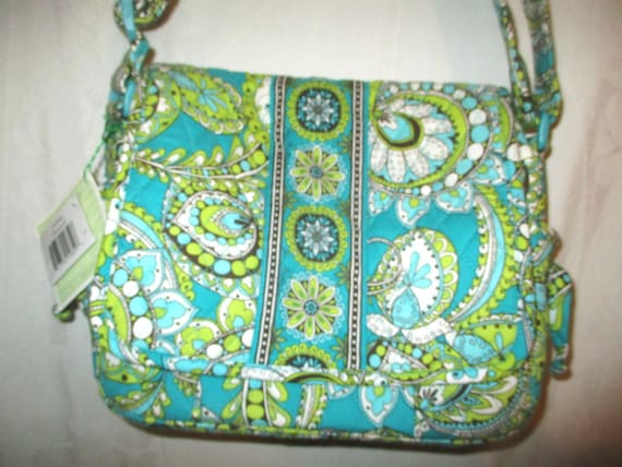 Vintage 00s Vera Bradley Peacock Crossbody Adjustable Flapped