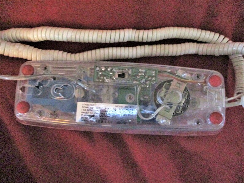 Vintage 80s Clear Push Button Trimline Phone Telephone Lonestar As Is