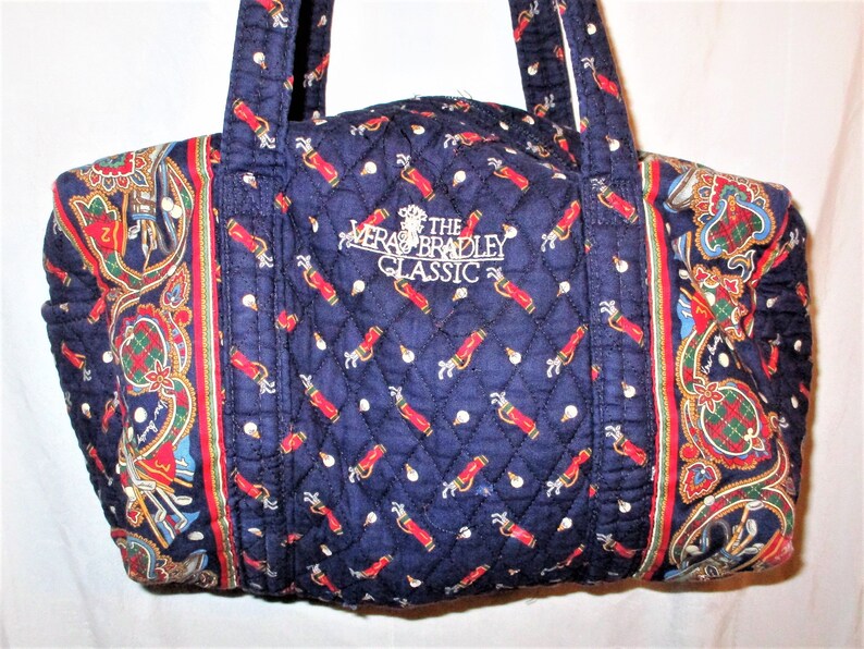 Vintage 90s Vera Bradley Golf Blue Medium Duffle Purse Tote Etsy