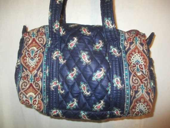 Vintage 90s Vera Bradley Navy Paisley Duffel Purs… - image 1