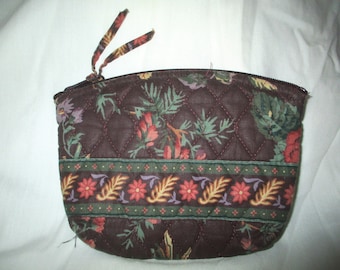 Vintage 90s Vera Bradley Wildwood Medium Size Cosmetic Make Up Case Lined