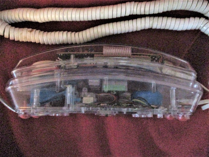 Vintage 80s Clear Push Button Trimline Phone Telephone Lonestar As Is