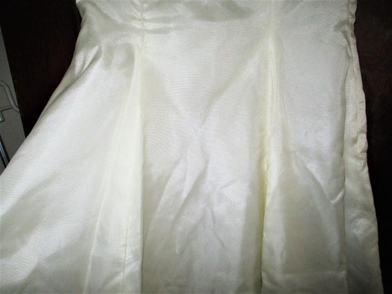 Vintage 50s Off White Lace Chiffon Dress S Flair … - image 4