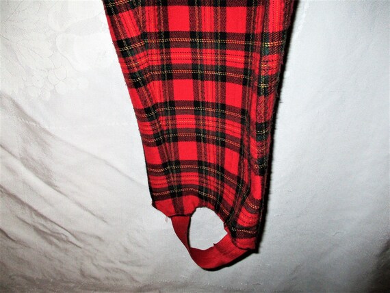 Vintage 90s Red Black Plaid Stretch Knit Ladies S… - image 3