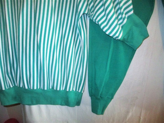Vintage 80s Green White Stripe Track Jogging Suit… - image 4