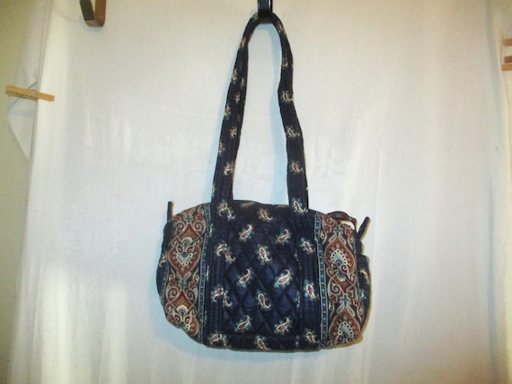 Vintage 90s Vera Bradley Navy Paisley Duffel Purs… - image 2