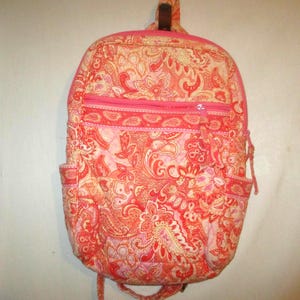 Vera Bradley Campus Backpack Pink Paisley NWT School Travel Bag Vera Bradley Quilted Laptop Backpack School Campus Travel  main image 3