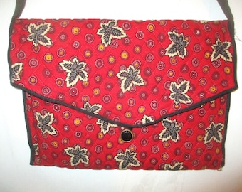 Vintage Vera Bradley Red Coin Envelope Document Shoulder Clutch Handmade