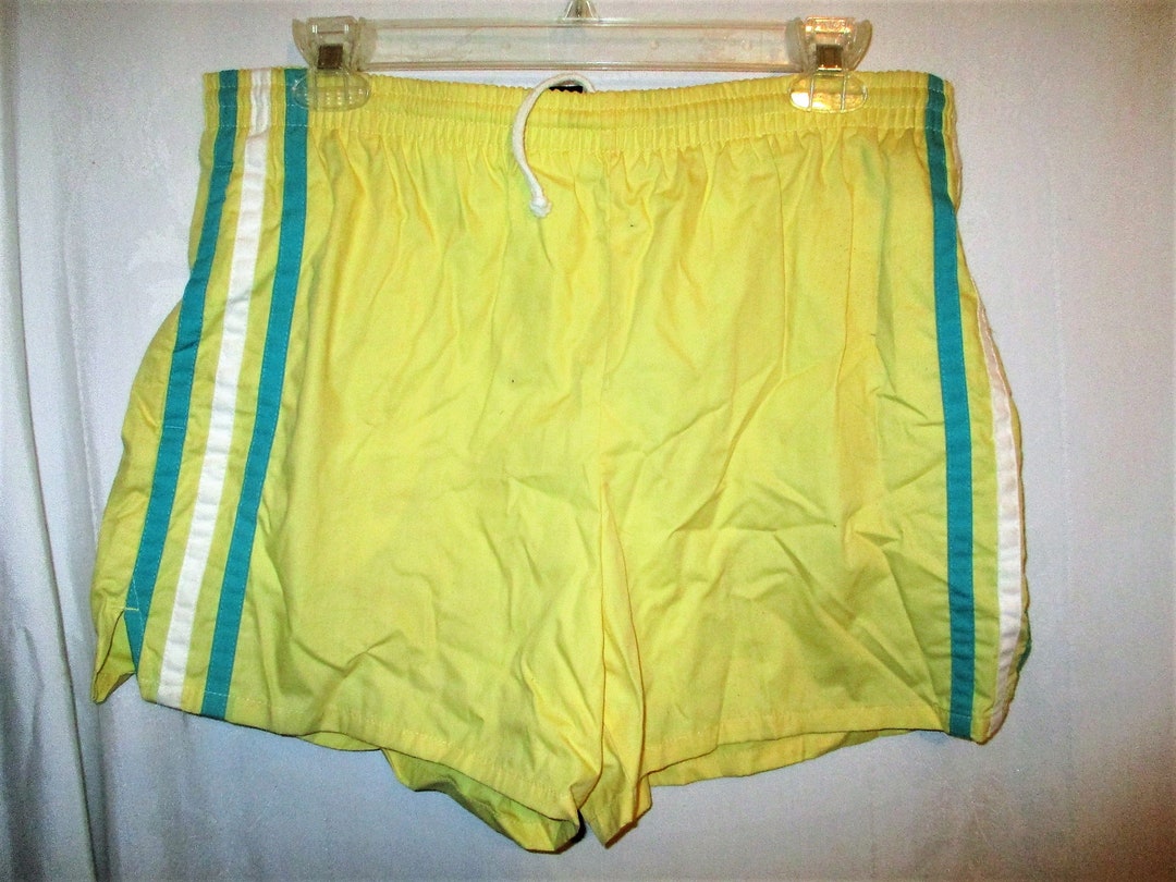 Vintage 90s Mens Yellow Swim Trunks Shorts Swimsuit M Catalina