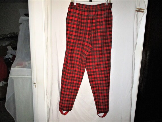 Vintage 90s Red Black Plaid Stretch Knit Ladies S… - image 4