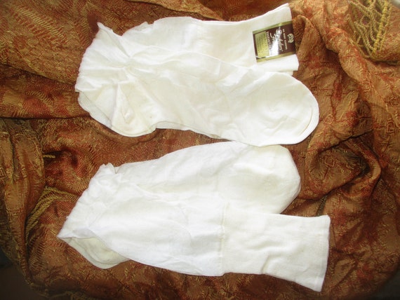 Vintage 60s White Mens Dress Socks 11 1/2 Cotton … - image 4