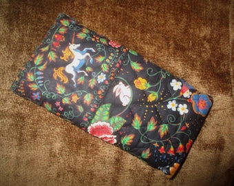 Vintage 90s Vera Bradley Tavern On The Green Eyeglasses Case Unicorn