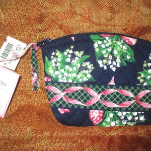 Estuche de maquillaje pequeño con forro de Vera Bradley Return to Happiness de los años 90, de colección vintage
