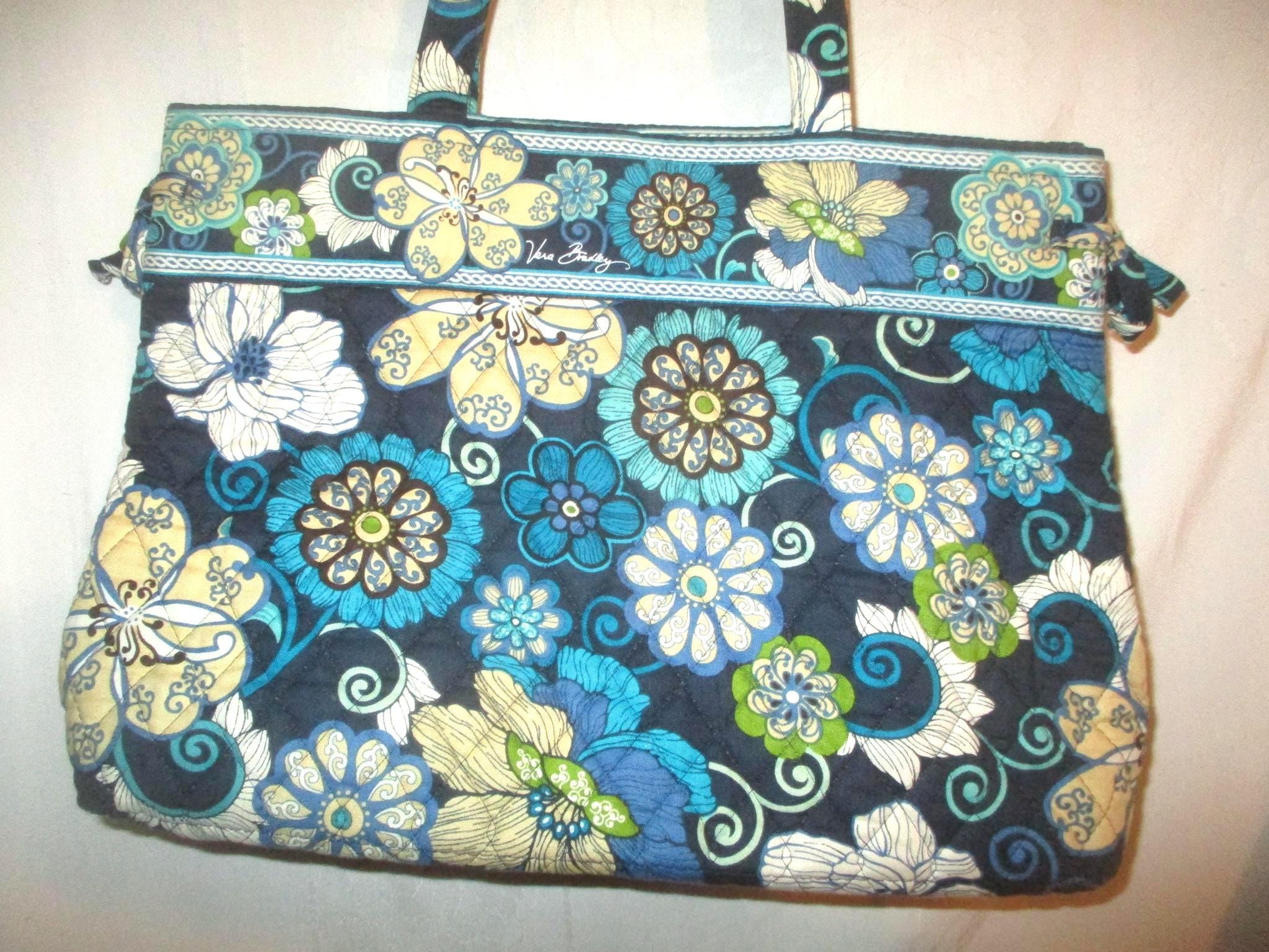 Vintage 00s Vera Bradley Mod Floral Blue Side Ties Medium  display picture 1
