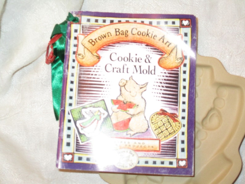 Vintage 80s Christmas Tree Cookie Mold Brown Bag Recipes